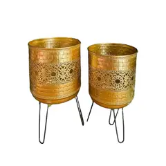 GENERICO - Set 2 Porta Macetero Pedestal Maceta Plantas 17x30cm 15x28cm A2