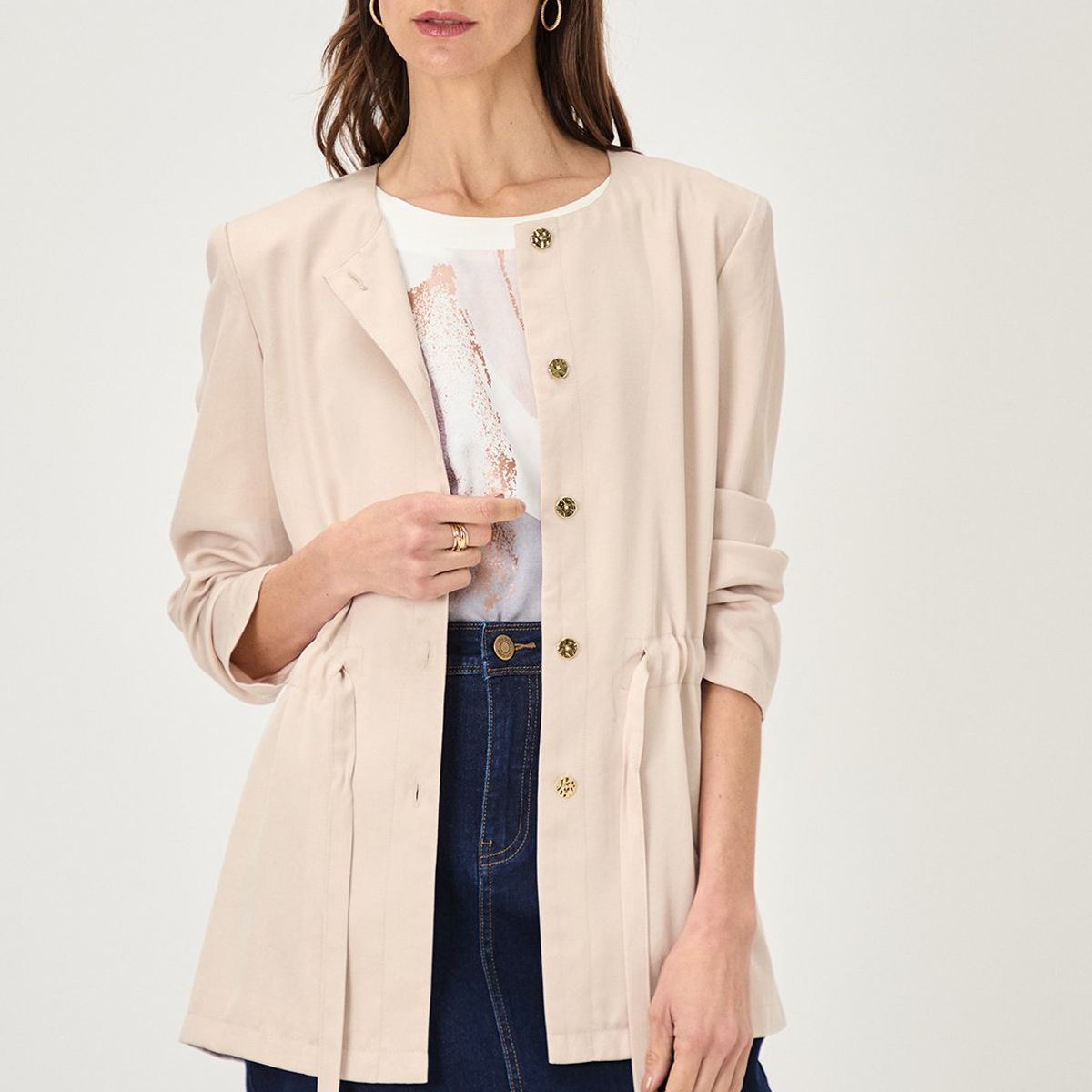 MA GRIFFE - Chaqueta Beige Mujer Magriffe