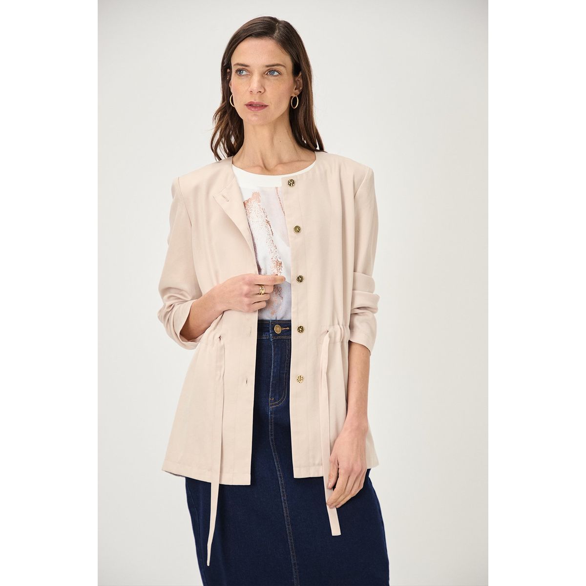 MA GRIFFE - Chaqueta Beige Mujer Magriffe
