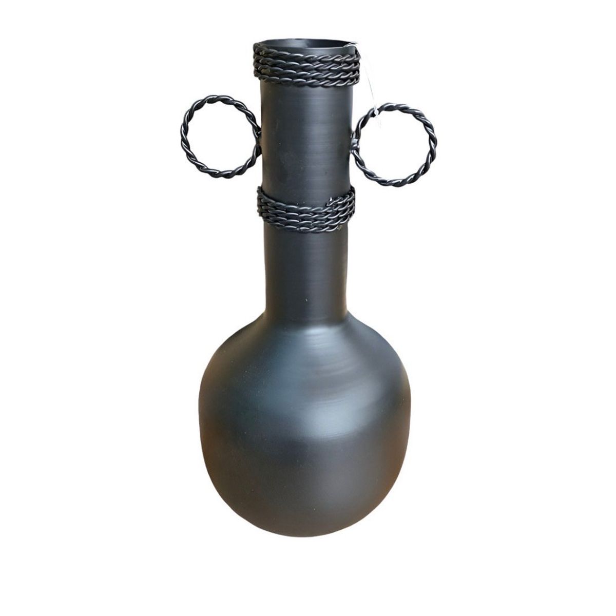 GENERICO - Florero Decorativo 12x37cm Negro.