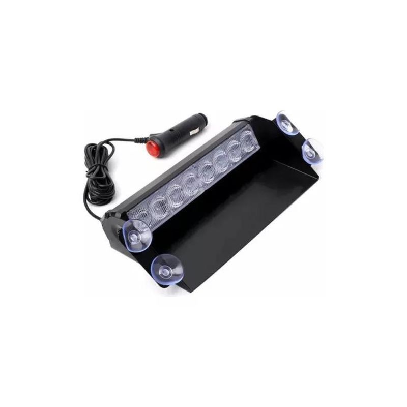 GENERICO - Barra De Parabrisas Autos 8 Led Estroboscópica Rojo-azul 12v