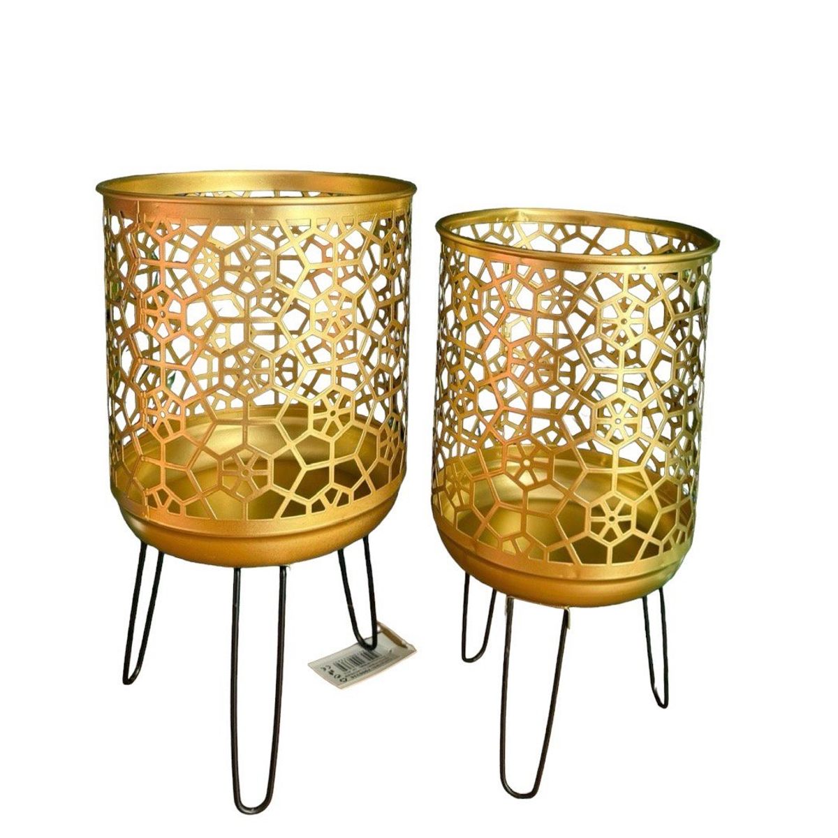 GENERICO - Set 2 Porta Macetero Pedestal Maceta Plantas 17x31cm 15x29cm