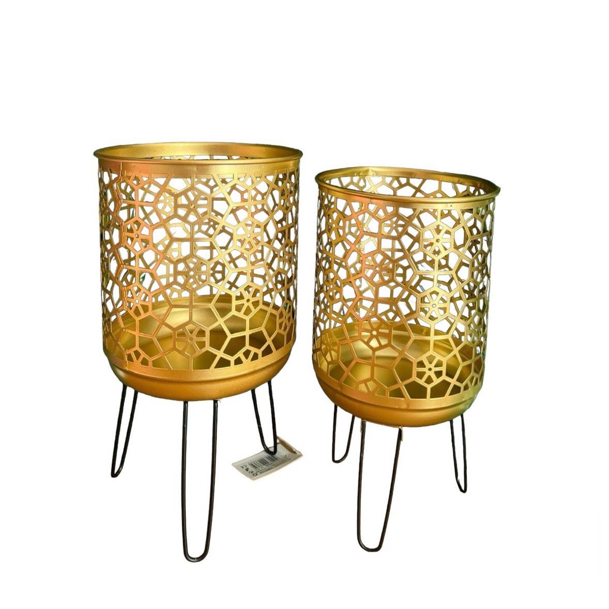 GENERICO - Set 2 Porta Macetero Pedestal Maceta Plantas 17x31cm 15x29cm