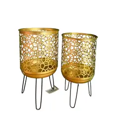 GENERICO - Set 2 Porta Macetero Pedestal Maceta Plantas 17x31cm 15x29cm