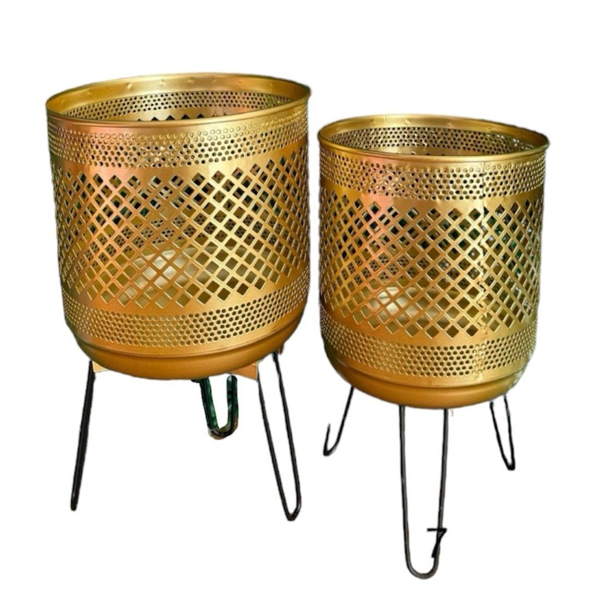 GENERICO - Set 2 Porta Macetero Pedestal Maceta Plantas 17x27cm 15x25cm A3