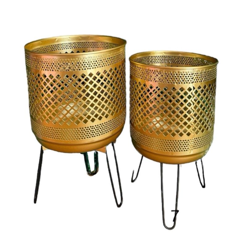 GENERICO - Set 2 Porta Macetero Pedestal Maceta Plantas 17x27cm 15x25cm A3