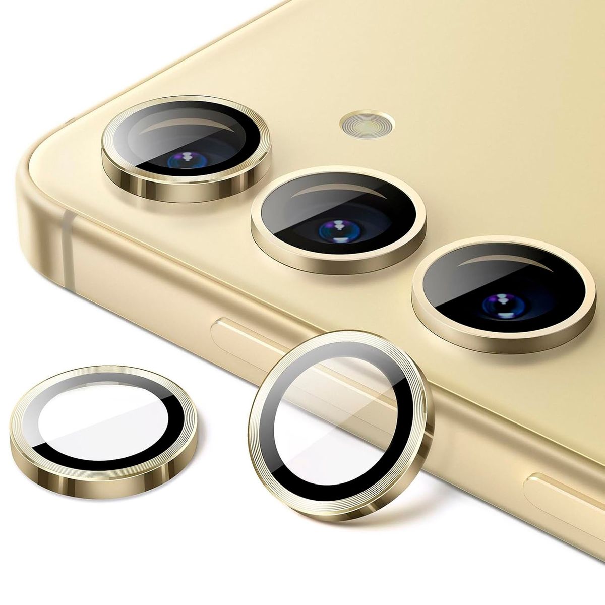 JOIGO - Protector De Lente Camara Para Samsung S24 Metalizado Dorado