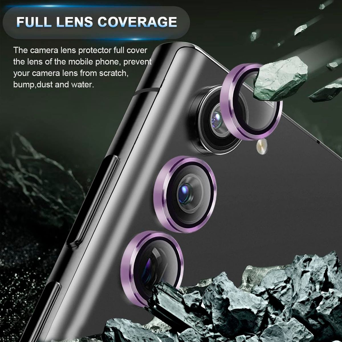 JOIGO - Protector De Lente Camara Para Samsung S24 Metalizado Lila