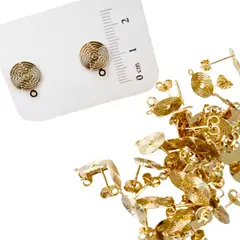 GENERICO - Set De 12 Pares De Bases De Aros Con Baño De Oro Modelos 4 - Dorado