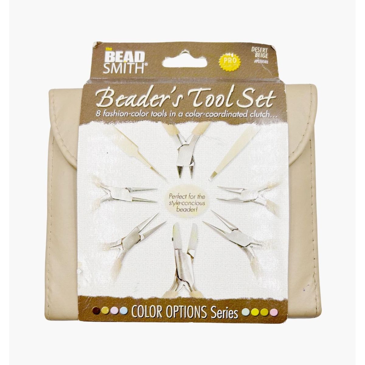 GENERICO - Estuche De Herramientas Para Bisuteria De Cuero Beadsmith - Beige