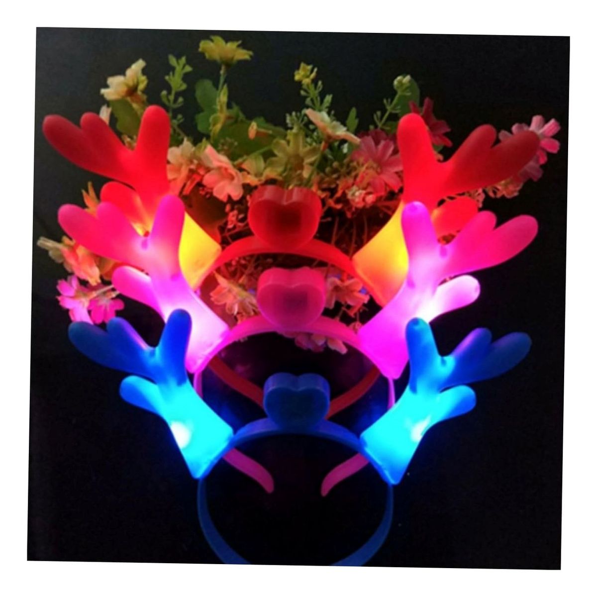 ATURE - 10u Diademas Navidad Luz Led Con Cuernos De Reno Aleatorio