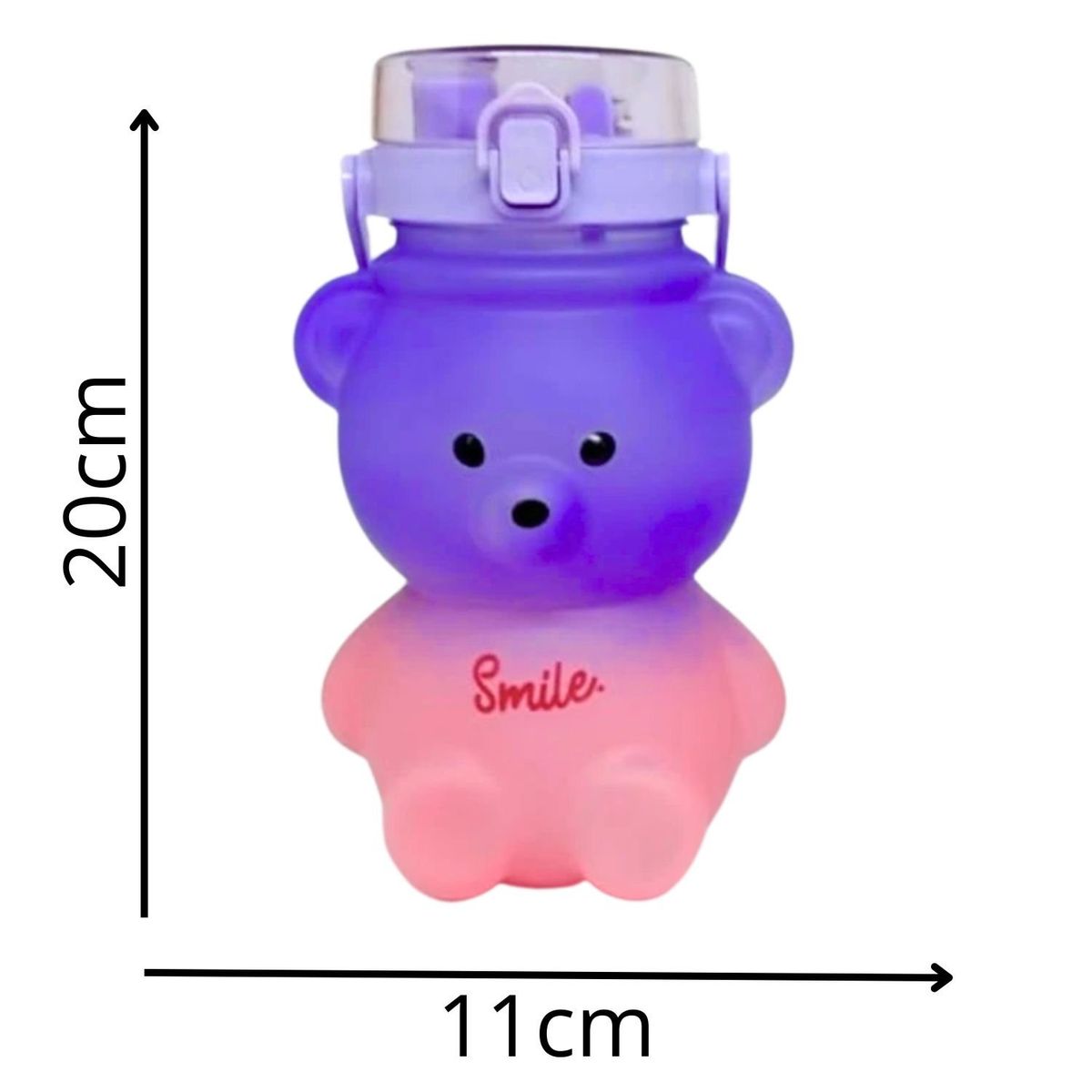 GENERICO - Botella De Agua Jugo Oso 800mL Rosa Azul Boquilla