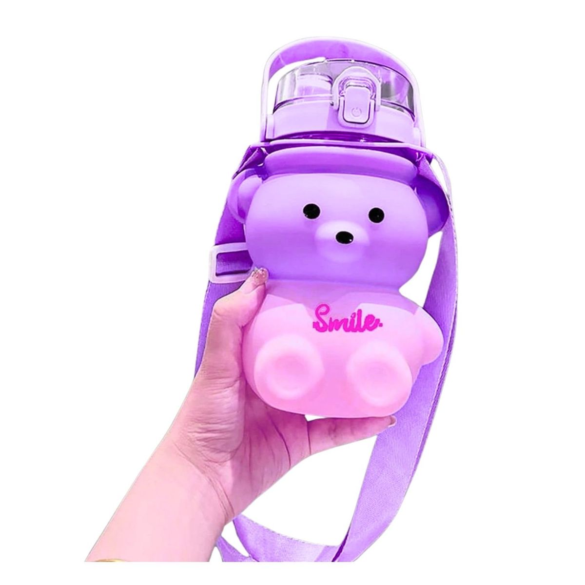 GENERICO - Botella De Agua Jugo Oso 800mL Rosa Celeste Boquilla