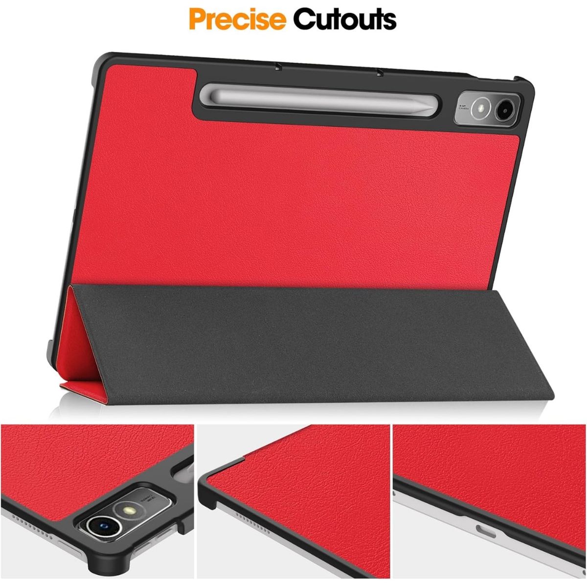 GENERICO - Funda Inteligente compatible con Lenovo Tab P12 Rojo
