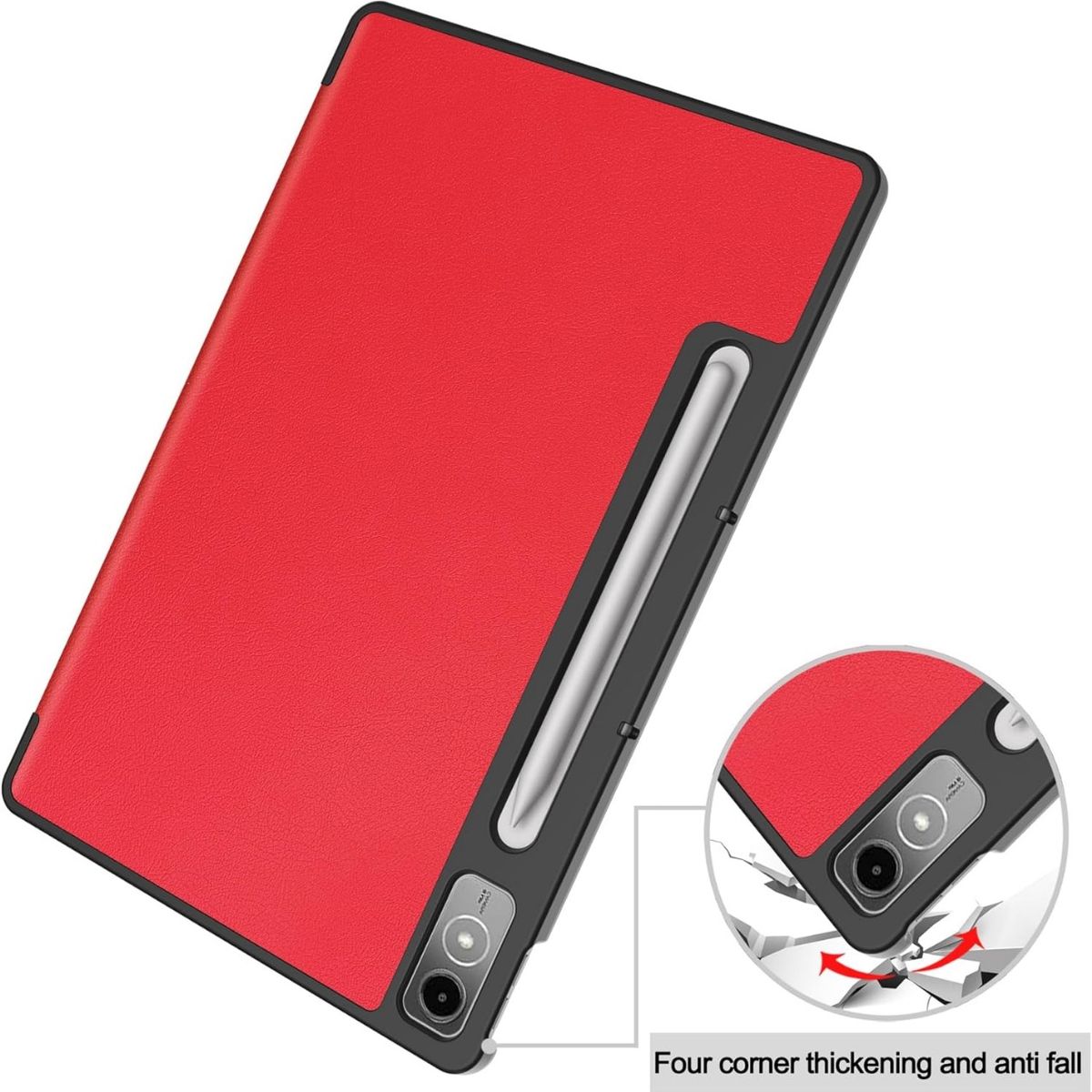 GENERICO - Funda Inteligente compatible con Lenovo Tab P12 Rojo