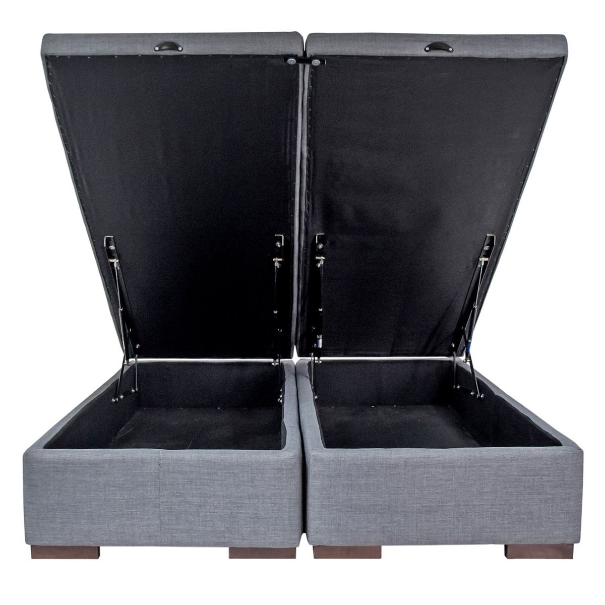 BLOCCARE - Base Cama Baul 2 Plazas Div. largo 190 cm con patas 4.5 cm