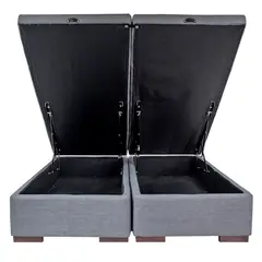 BLOCCARE - Base Cama Baul 2 Plazas Div. largo 190 cm con patas 4.5 cm