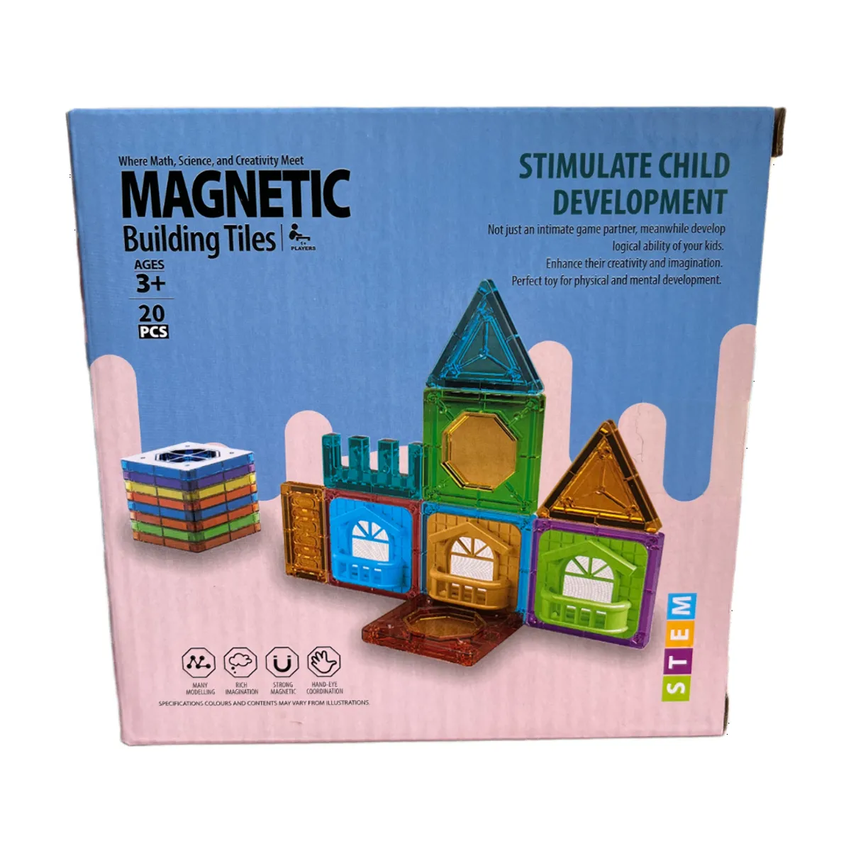 GENERICO - bloques magnéticos 20 piezas
