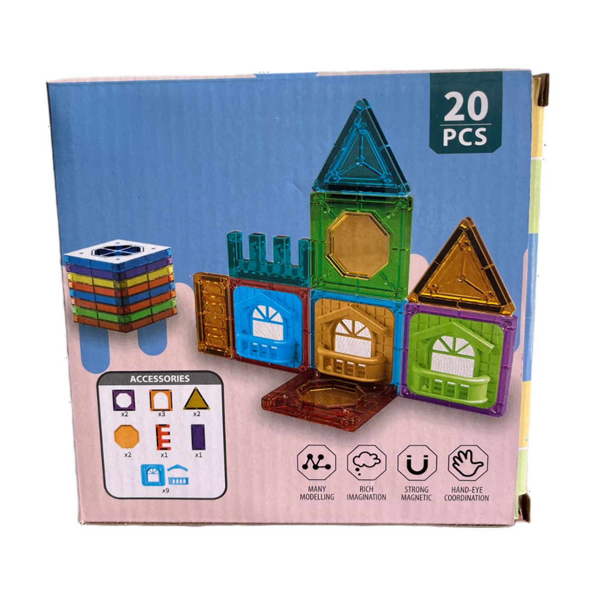 GENERICO - bloques magnéticos 20 piezas