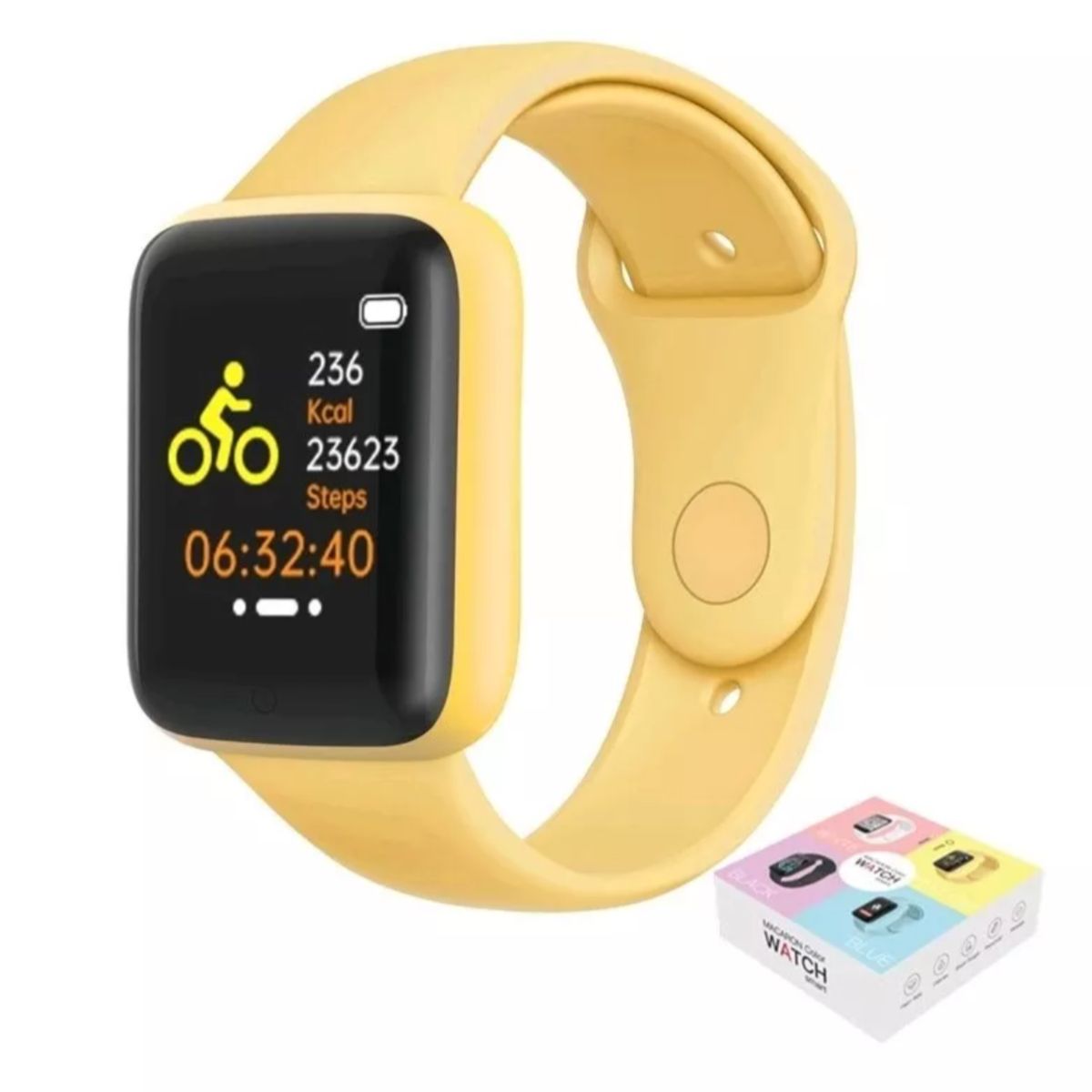 UNIVERSAL - Reloj D20 Inteligente Smartwatch Amarillo 2024