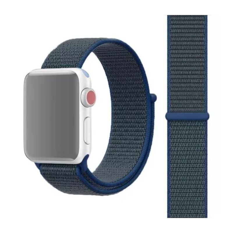 MACERATTA - Correa Para Apple Watch 42 Y 44mm, Con Velcro. Azul
