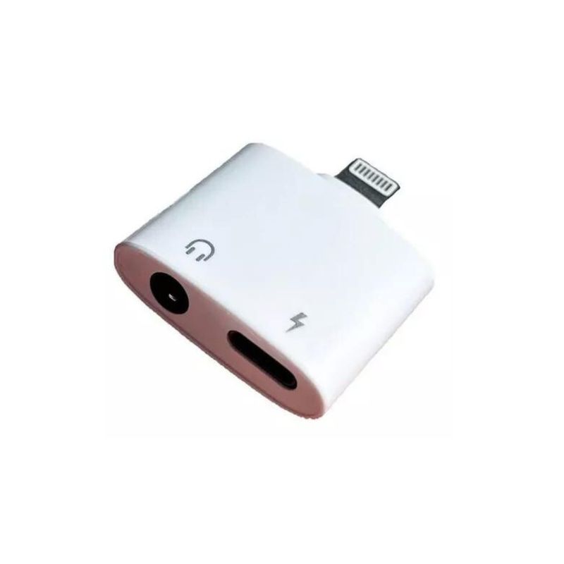 GENERICO - Adaptador iPhone Audífonos Y Cargador 1x2 Para Carga Y Audio