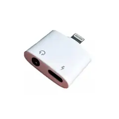 GENERICO - Adaptador iPhone Audífonos Y Cargador 1x2 Para Carga Y Audio
