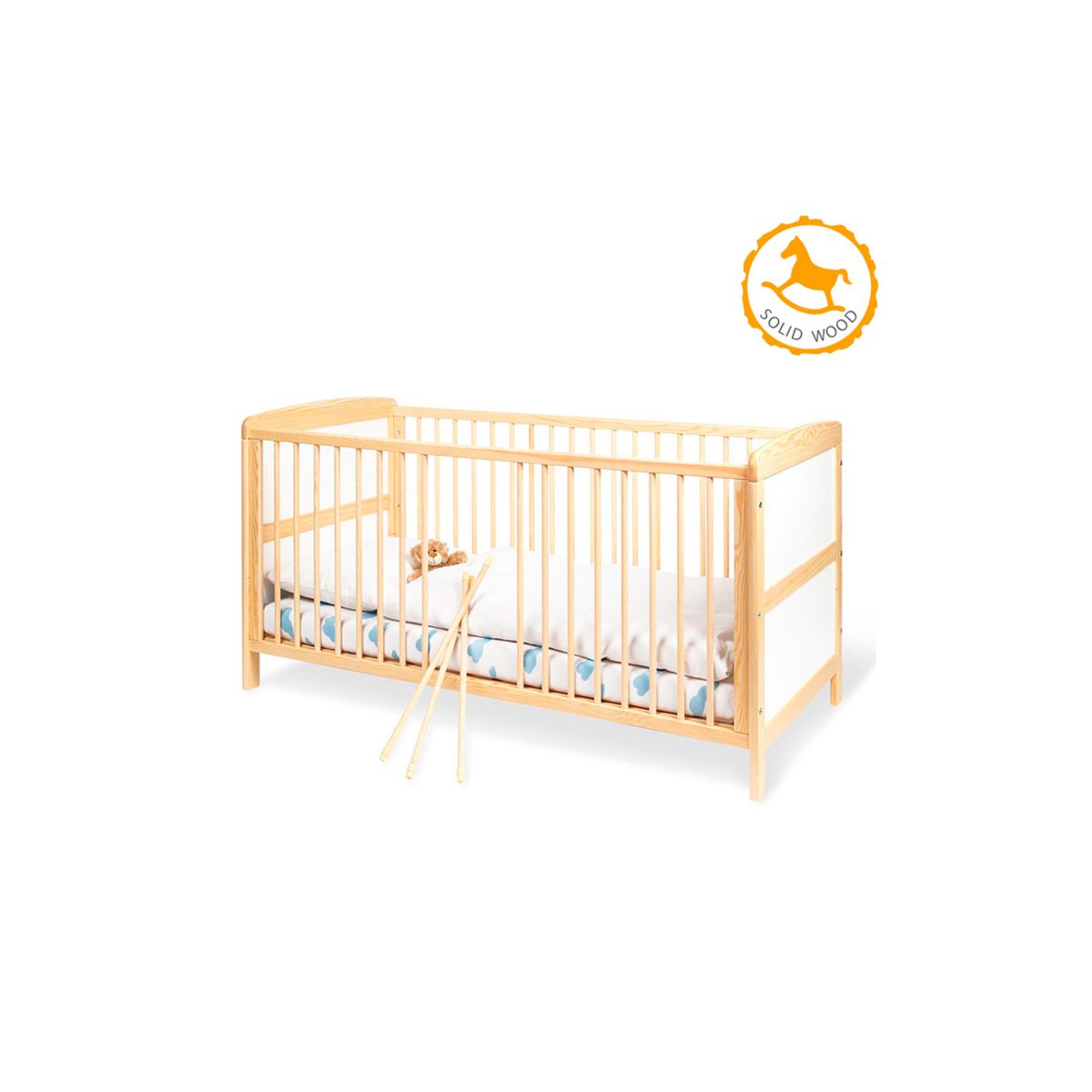 PINOLINO - Cuna de Madera Florian 70x140+Colchón PINOLINO