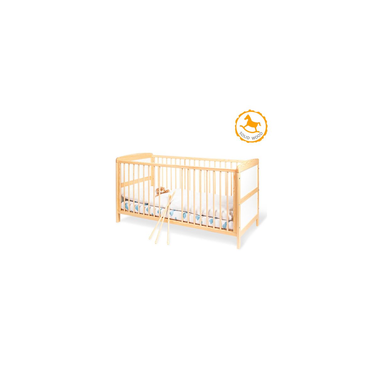 PINOLINO - Cuna de Madera Florian 70x140+Colchón PINOLINO