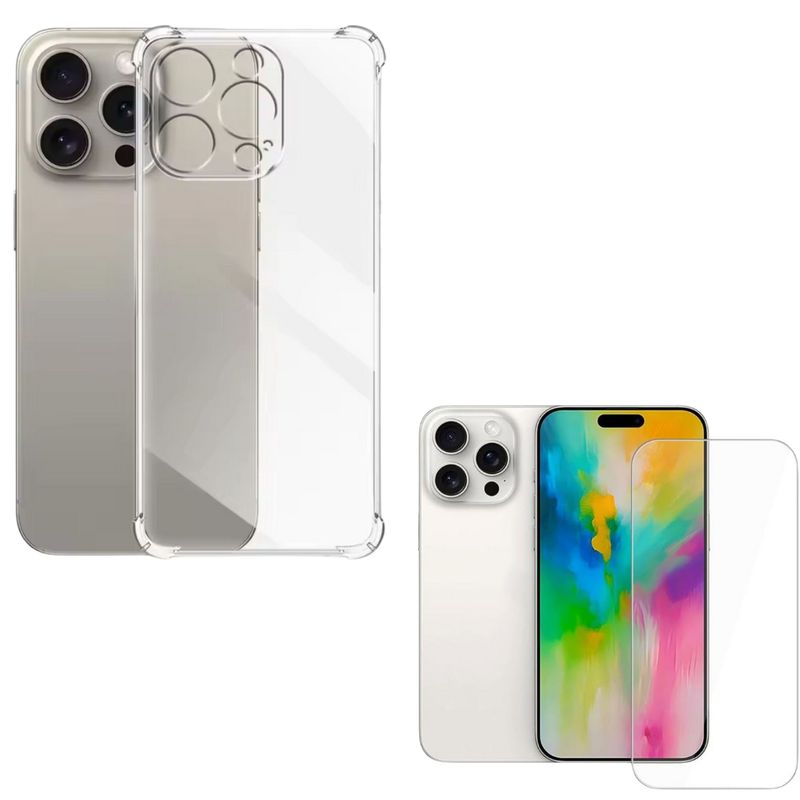 GENERICO - Carcasas Transparente Ref. Para iPhone 16 Pro + Lamina V.