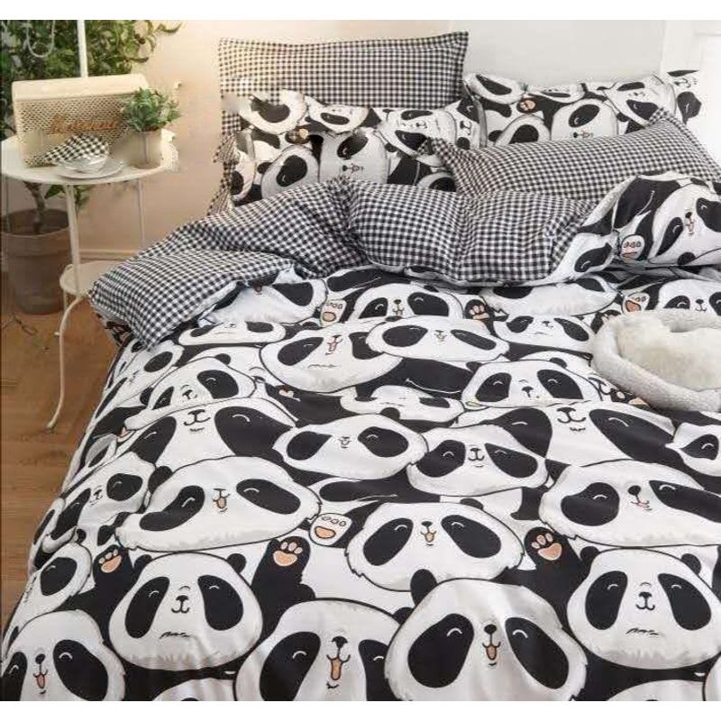 GENERICO - CUBRECAMA QUILT DE VERANO 1.5 PLAZA DISEÑO PANDAS TF.