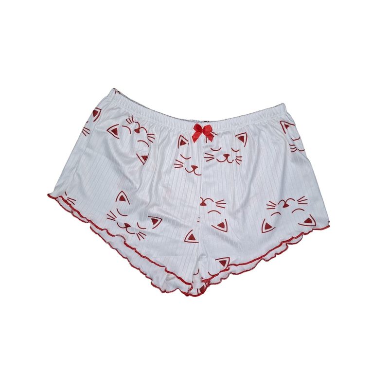 GARSIL - Conjunto Pijama Corto y Sensual Mujer - Peto Y  Short Con Diseño Gato