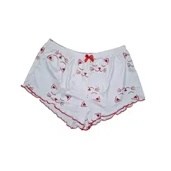 GARSIL - Conjunto Pijama Corto y Sensual Mujer - Peto Y Short Con Diseño Gato