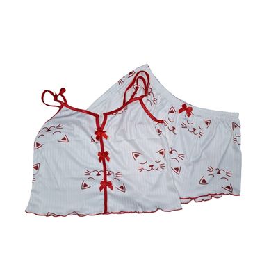 Imagen 2 del producto Conjunto Pijama Corto y Sensual Mujer - Peto Y Short Con Diseño Gato