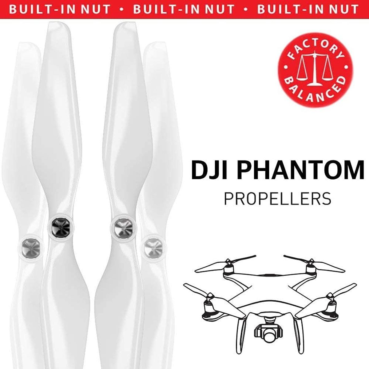 GENERICO - Helices Repuesto Para Drone Dji Phantom 2 Y 3 Autoapretables