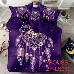 GENERICO - Cobertor de verano tipo Quilt con fundas - 2 Plazas Morado Atrapa Sueños