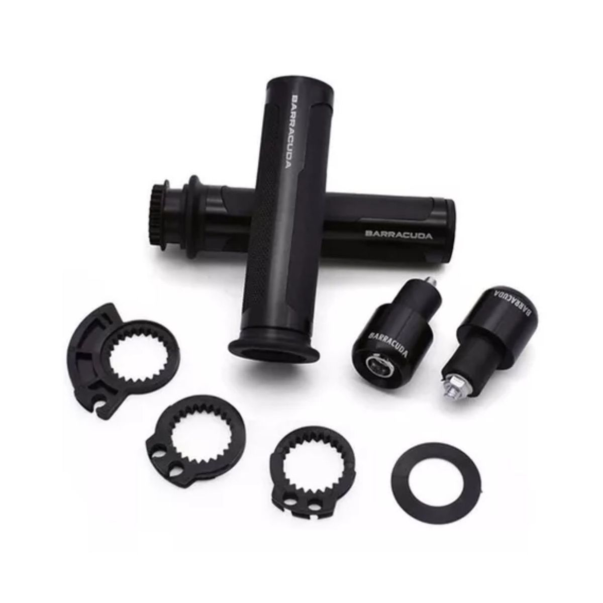 GENERICO - Puños Barracuda color Negro 22mm 78 Para Moto