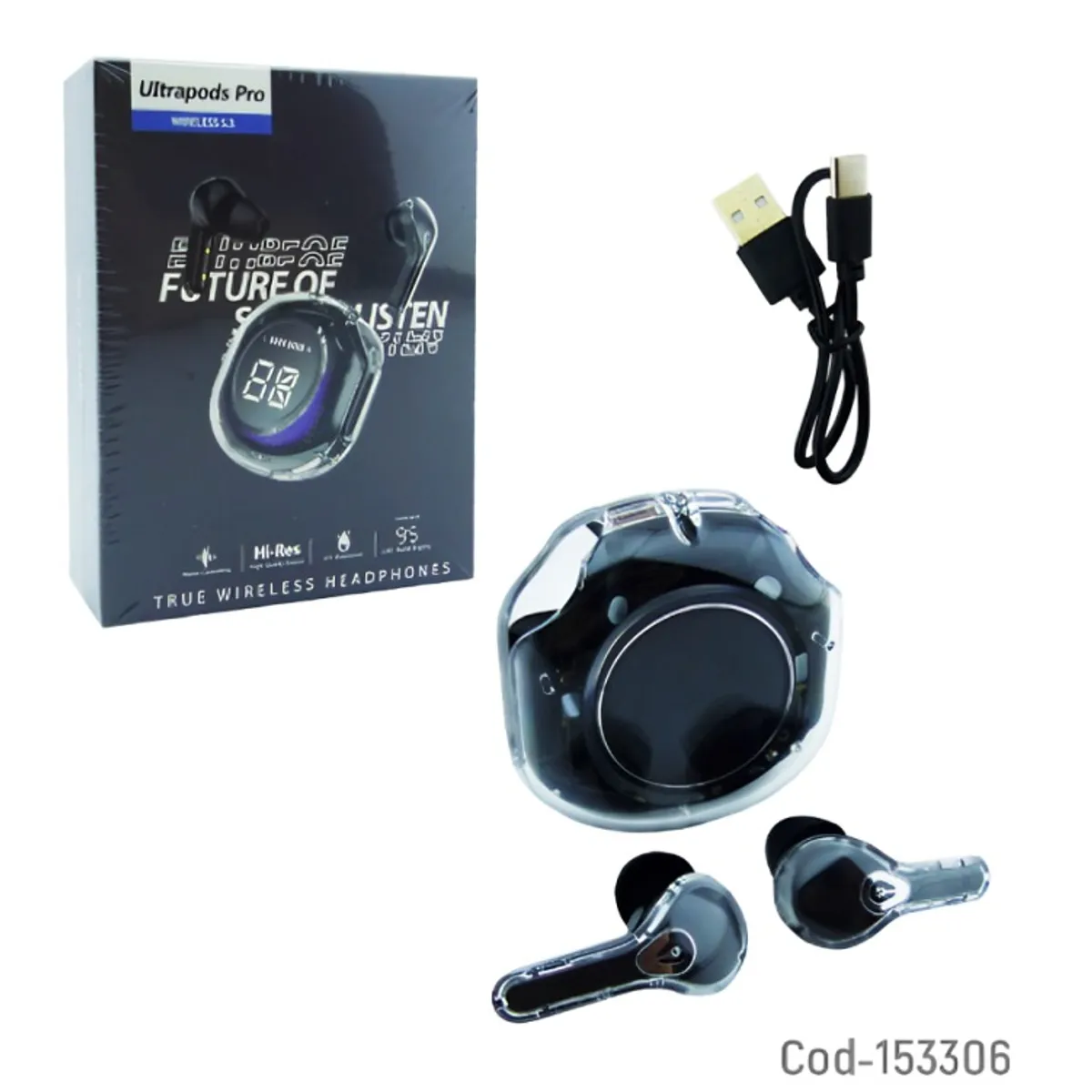 OEM - AUDIFONO TRU WIRELESS BLUETHOOTH CON PANTALLA ULTRAPOD