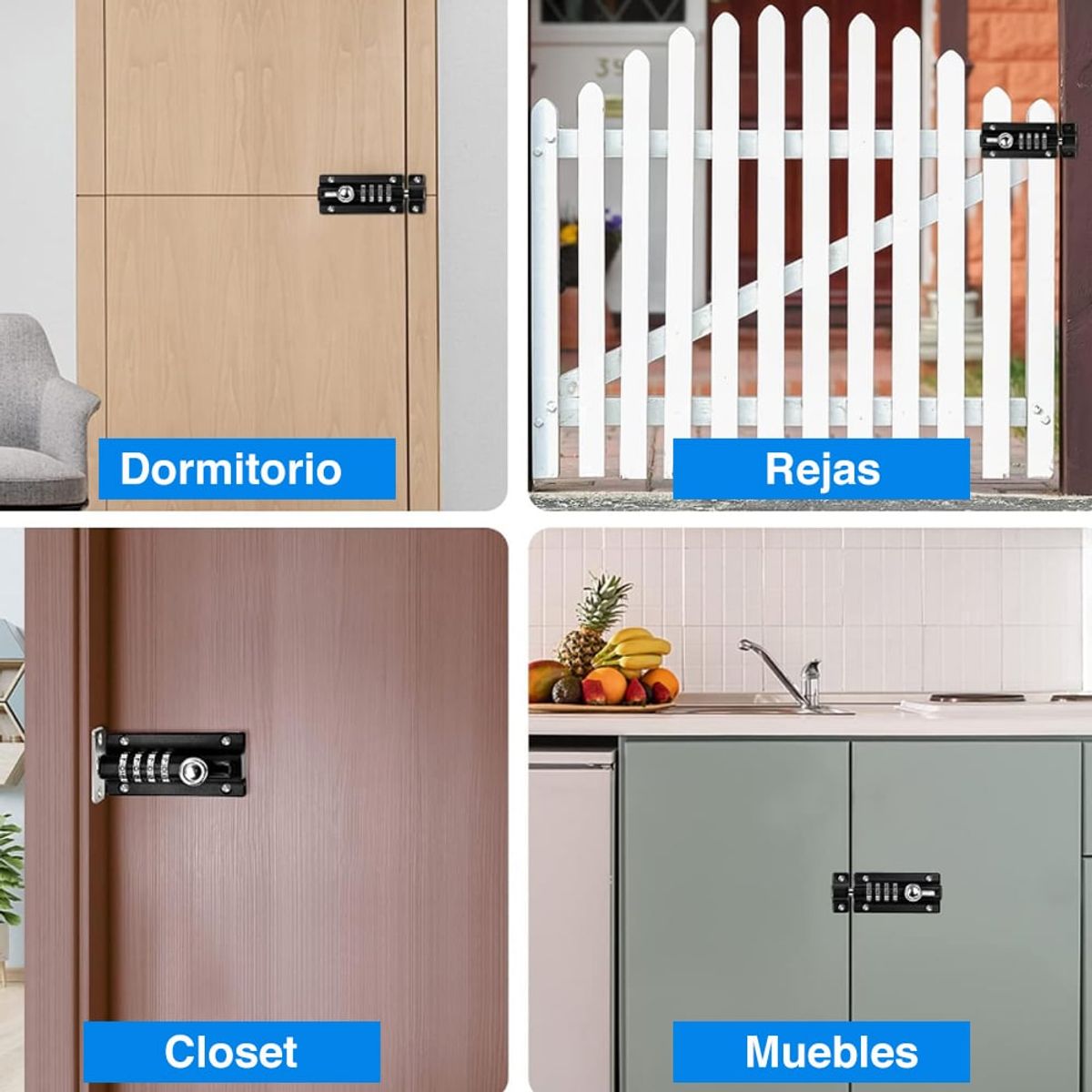 NEWO - Pestillo puerta con clave picaporte muebles