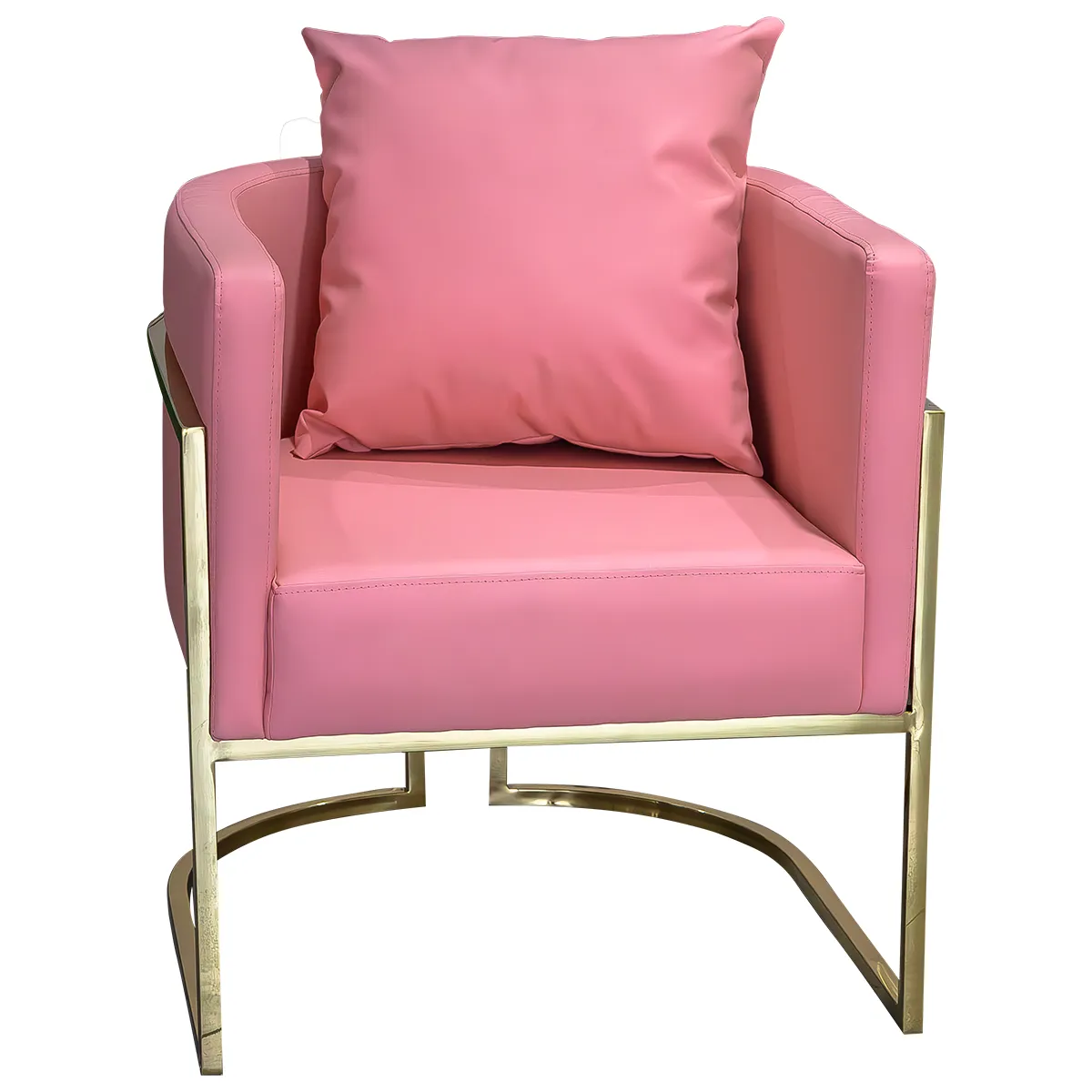 GENERICO - Silla Poltrona de Lujo Rosada con Dorado