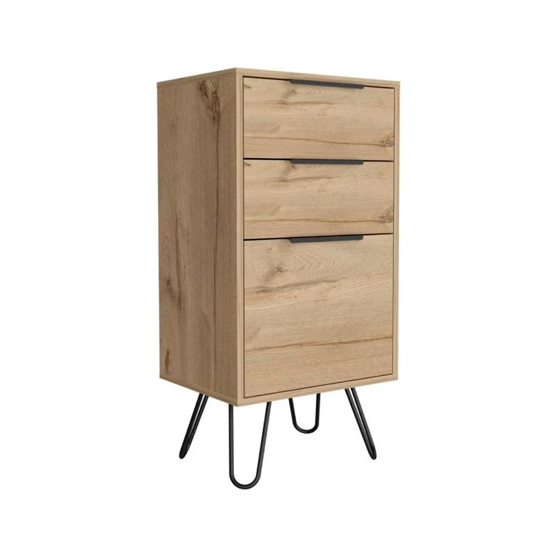 KLIK - Cómoda 3 cajones metal y madera KLIK