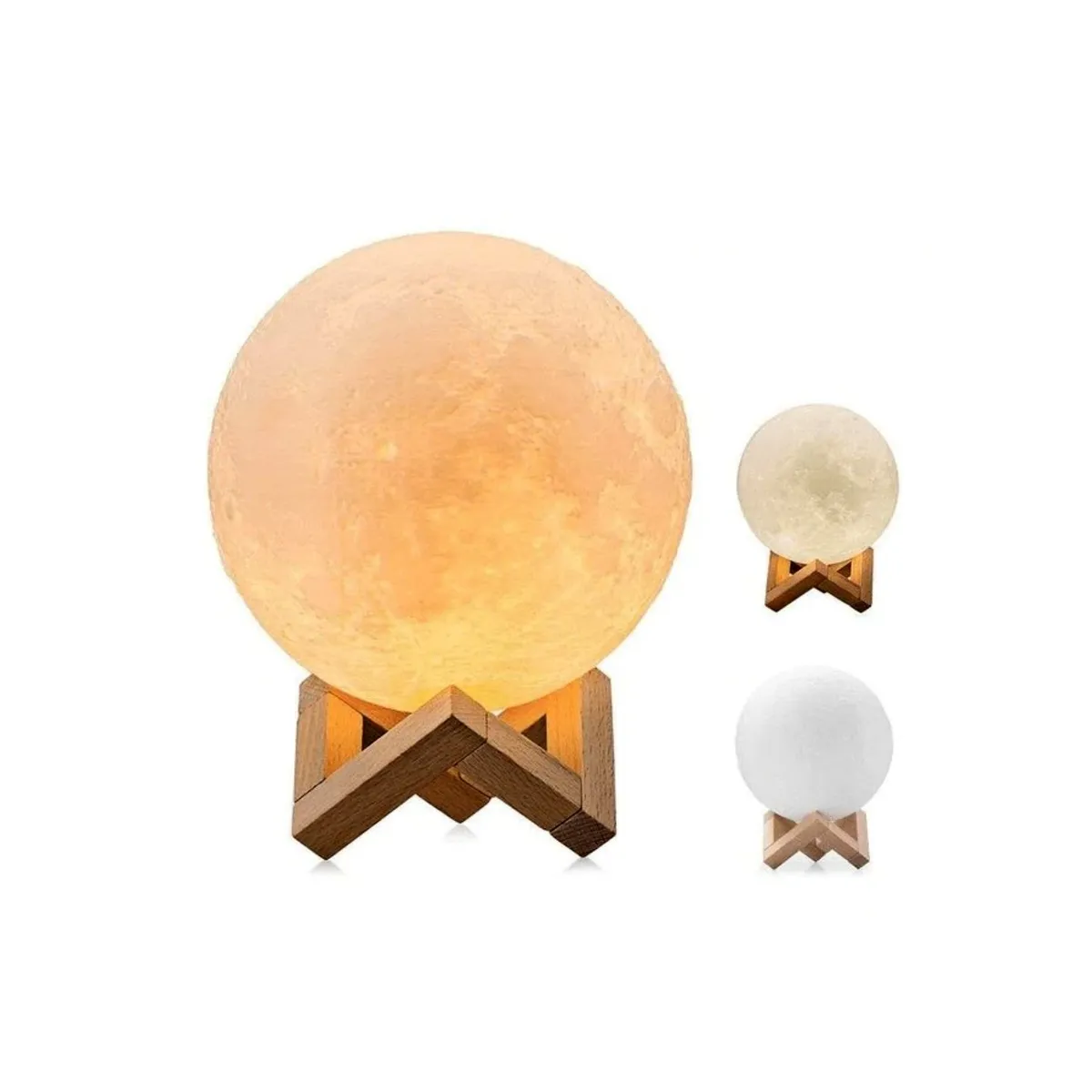 GENERICO - Lámpara Luna Relieve Con 7 Colores Recargable - SC