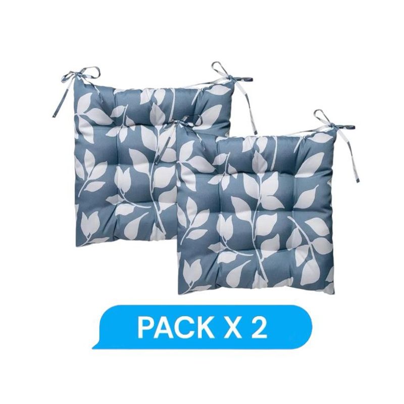 GENERICO - Cojin Terraza Silla Impermeable Prado Azul 40x40 Pack X2 - S9970PA