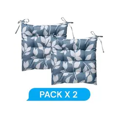 GENERICO - Cojin Terraza Silla Impermeable Prado Azul 40x40 Pack X2 - S9970PA