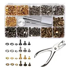 GENERICO - Kit Remaches Broches Metalicos Remachadora Costura 480piezas