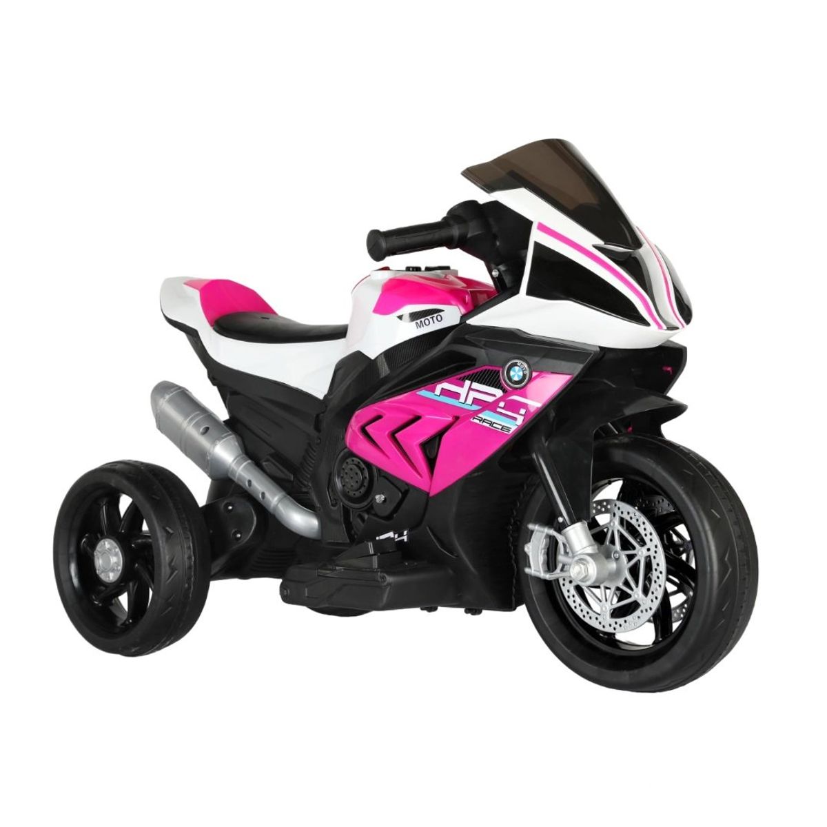 ABMTOYS - Moto a Batería 3 Ruedas 2 Motores Batería doble Rosada