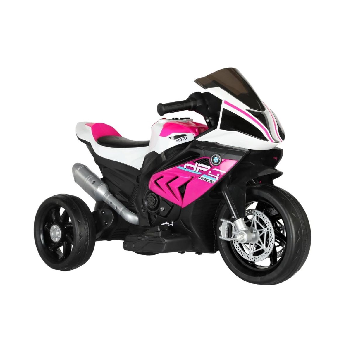 ABMTOYS - Moto a Batería 3 Ruedas 2 Motores Batería doble Rosada