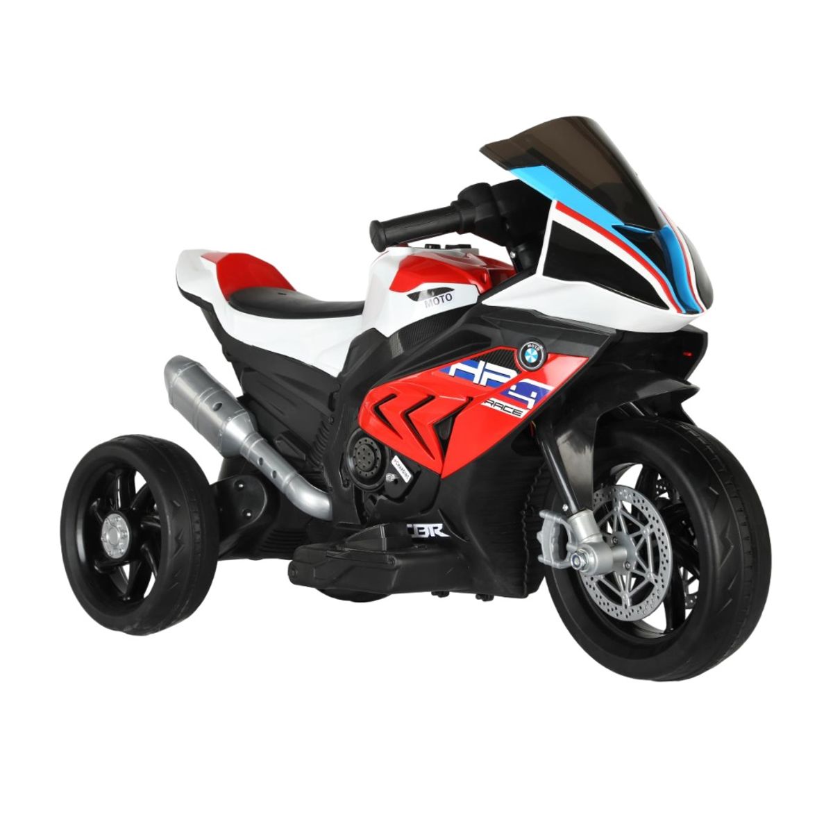 ABMTOYS - Moto a Batería 3 Ruedas 2 Motores Batería doble  Roja