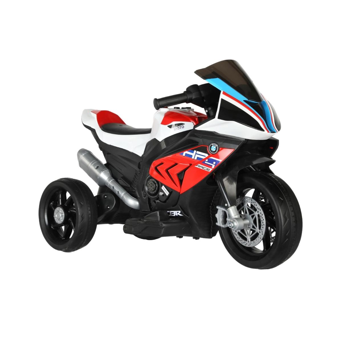 ABMTOYS - Moto a Batería 3 Ruedas 2 Motores Batería doble  Roja