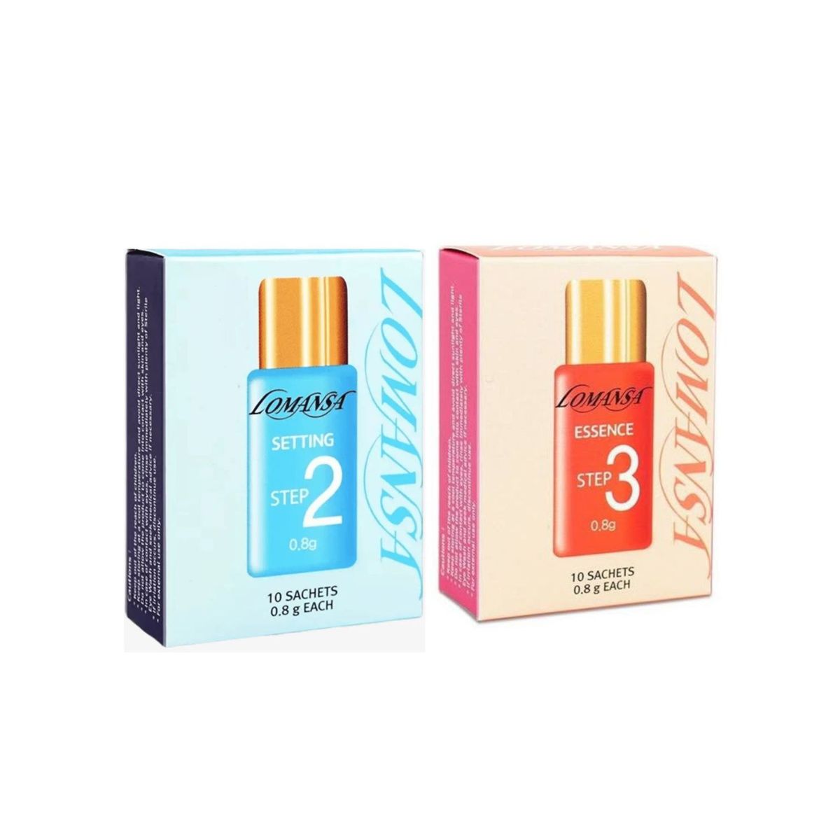 LASHMAX - Lomansa lifting de pestañas kit de Paso 2 y 3 (neutralizante y esencia hidratante)